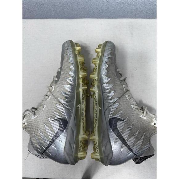 Nike Alpha Menace Pro Mens 11.5 Silver Mid Football Cleats - Picture 8 of 9